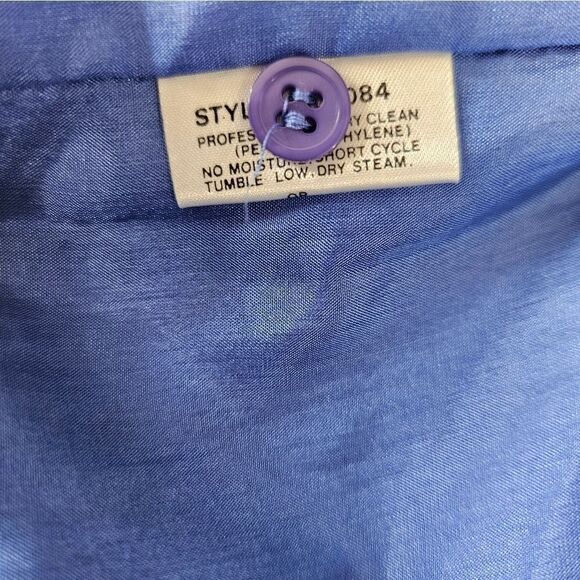 Vintage Royal Silk 100% Pure Silk High Waist Knee Length Blue Pencil Skirt Sz 14 - Picture 9 of 9